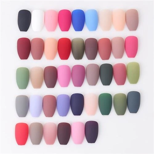 เล็บปลอมแฟชั่นโลงศพสั้น 42 สี